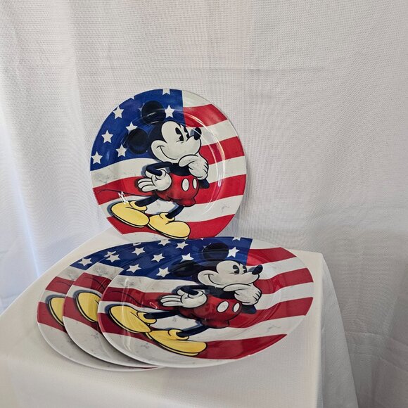 DISNEY Patriotic Mickey Mouse Melamine 11" Charger Plates-Set of 4 - Picture 2 of 5
